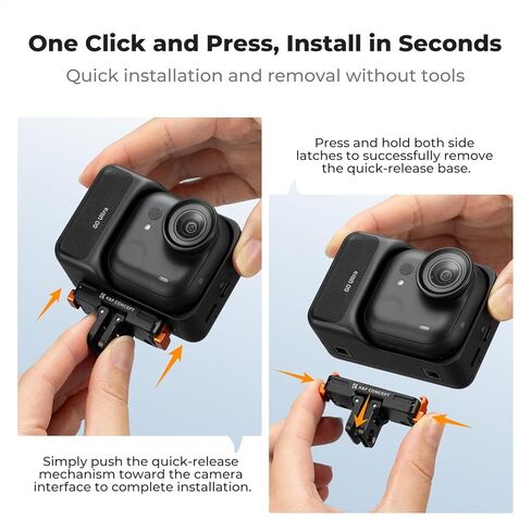 حامل محول مغناطيسي سريع الإصدار من K&F CONCEPT متوافق مع Insta360 GO Ultra، حامل قاعدة توسيع مع فتحة لولبية 1/4/موصل قابل للطي للحامل ثلاثي القوائم وعصا السيلفي وملحقات كاميرا الحركة in Kuwait