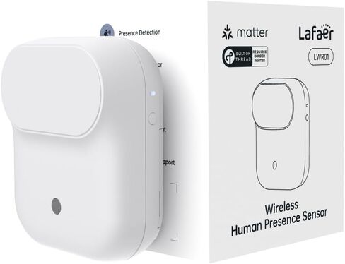 Wireless Human Presence Sensor LWR01, mmWave Radar, Occupancy & Motion Sensor, Battery-Powered, IPX3 Water Resistant, Matter Over Thread, Requires Thread-Compatible Smart Home Hub/Router in Saudi Arabia
