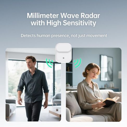 Wireless Human Presence Sensor LWR01, mmWave Radar, Occupancy & Motion Sensor, Battery-Powered, IPX3 Water Resistant, Matter Over Thread, Requires Thread-Compatible Smart Home Hub/Router in Saudi Arabia