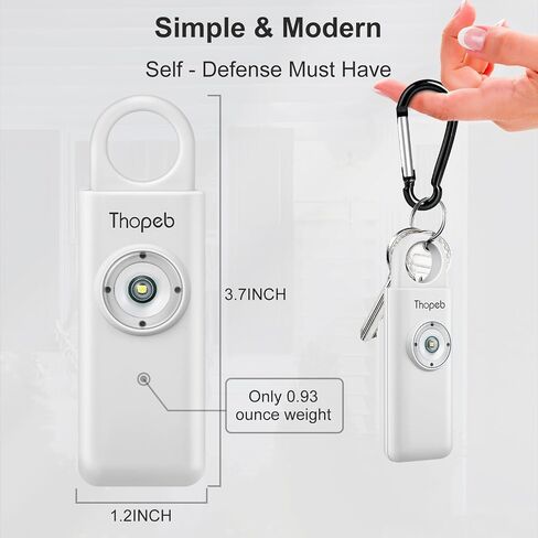 Thopeb® Personal Safety Alarm for Women – 130dB Loud Emergency Siren & SOS Strobe LED Light – Self Defense Keychain, College Dorm Room Essentials for Girls (Charcoal Black) in Saudi Arabia