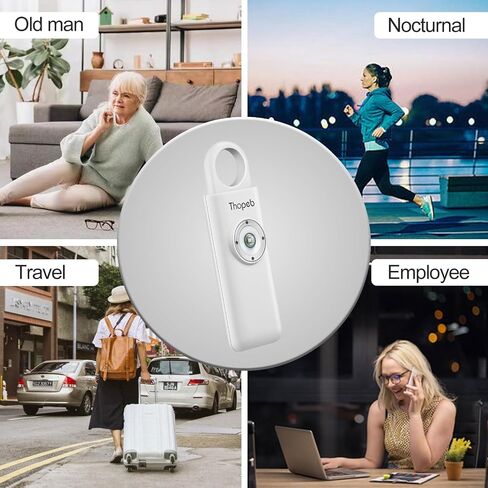 Thopeb® Personal Safety Alarm for Women – 130dB Loud Emergency Siren & SOS Strobe LED Light – Self Defense Keychain, College Dorm Room Essentials for Girls (Charcoal Black) in Saudi Arabia