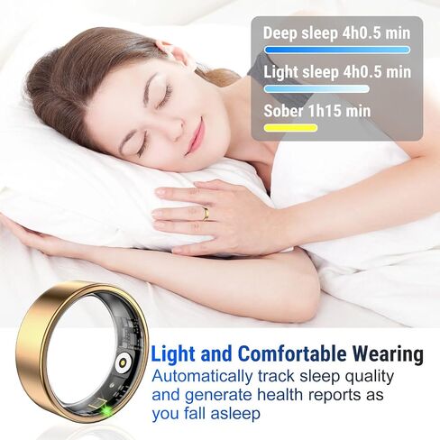 Smart Ring Fitness Tracker Ring for Women,Health Heart Rate Ring with Activity Tracker, Sleep Monitor and Oximeter, No Subscription Fee,Remote Photography, IP68 Waterproof in Kuwait