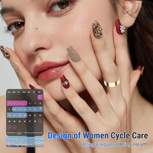 Smart Ring Fitness Tracker Ring for Women,Health Heart Rate Ring with Activity Tracker, Sleep Monitor and Oximeter, No Subscription Fee,Remote Photography, IP68 Waterproof in Kuwait