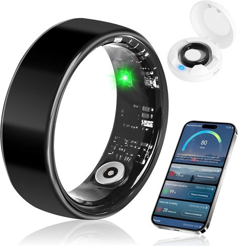 Smart Ring Fitness Tracker Ring for Women,Health Heart Rate Ring with Activity Tracker, Sleep Monitor and Oximeter, No Subscription Fee,Remote Photography, IP68 Waterproof in Kuwait