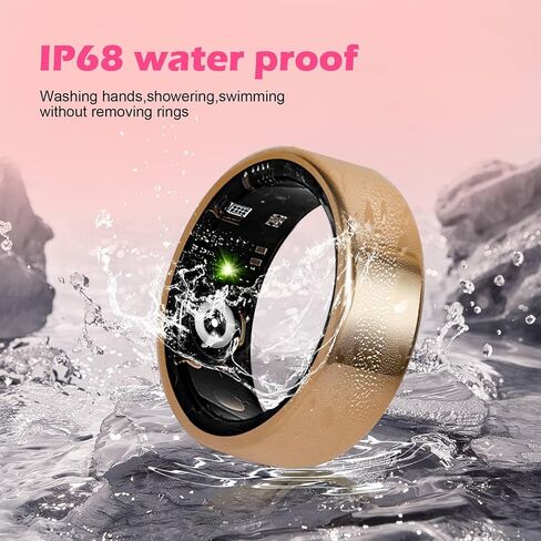 حلقة ذكية لتتبع اللياقة البدنية للنساء، حلقة معدل ضربات القلب الصحية مع متتبع النشاط، مراقب النوم ومقياس التأكسج، بدون رسوم اشتراك، التصوير عن بعد، مقاومة للماء IP68 in Kuwait