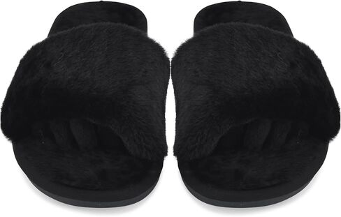 شباشب Pedi Couture Fuzzy House للنساء - شباشب نسائية ناعمة ومريحة مع فواصل مفتوحة عند الأصابع - أحذية كاجوال لطيفة طوال اليوم سهلة الارتداء للسيدات للاستخدام الداخلي والخارجي، رمادي فولاذي، 8 in Kuwait