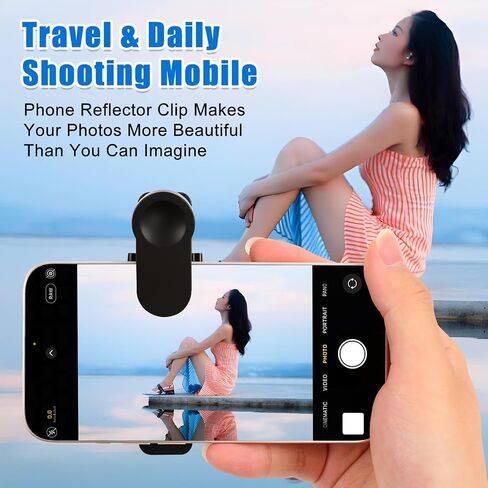 Smartphone Camera Mirror Reflection Clip Kit,Clip Reflection Mirror for Phone Back Camera-Capture Stunning Reflections Instantly,Selfie Mirror Clip Reflection Mirror (White) in Saudi Arabia