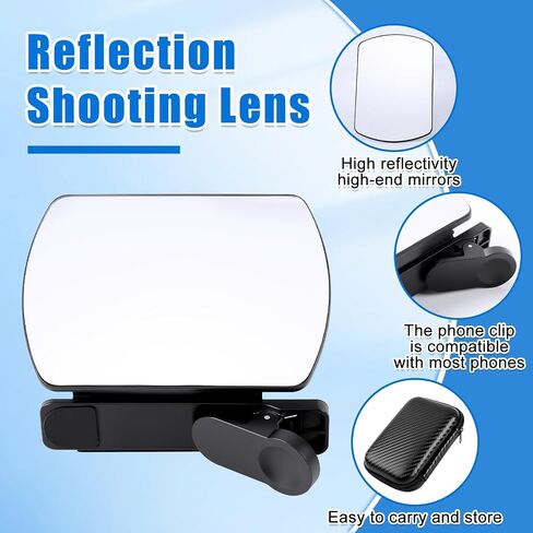 Smartphone Camera Mirror Reflection Clip Kit,Clip Reflection Mirror for Phone Back Camera-Capture Stunning Reflections Instantly,Selfie Mirror Clip Reflection Mirror (White) in Saudi Arabia