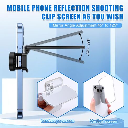 Smartphone Camera Mirror Reflection Clip Kit,Clip Reflection Mirror for Phone Back Camera-Capture Stunning Reflections Instantly,Selfie Mirror Clip Reflection Mirror (White) in Saudi Arabia