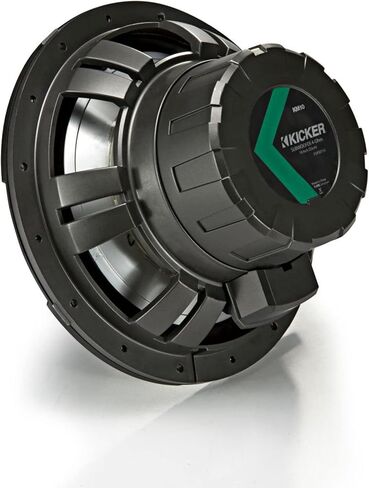 KICKER Two 45KM104 مكبرات صوت بحرية مقاس 10 بوصات شواية LED بيضاء 4 أوم مع حاويات صندوق فرعي بحري عالمي SSV in Kuwait