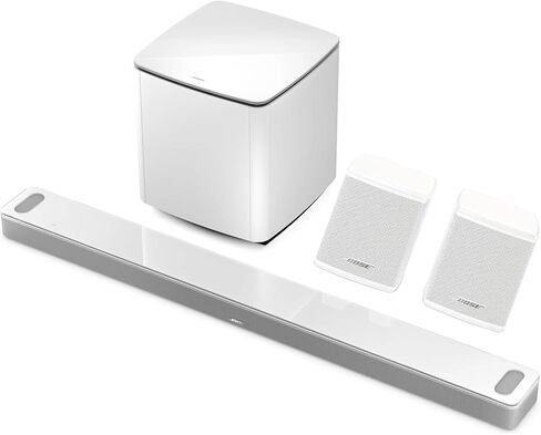 نظام المسرح المنزلي Bose Smart Ultra Dolby Atmos Soundbar، Bass Module 700 2X مكبر صوت محيطي لاسلكي، (أبيض) in Kuwait