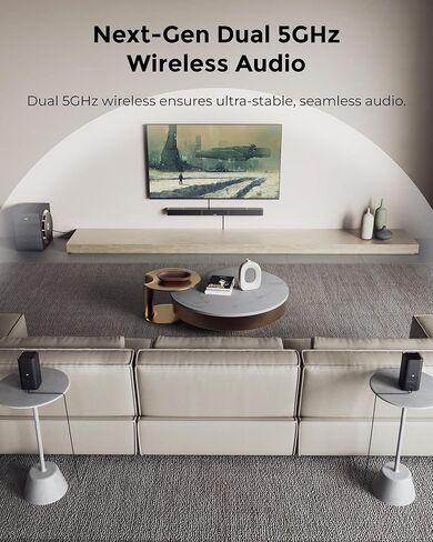 نظام صوت محيطي لاسلكي ULTIMEA Skywave X50 5.1.4ch للتلفزيون، شريط صوت احترافي 760 وات مع Dolby Atmos، 2 مكبرات صوت محيطية لاسلكية ومضخم صوت 8 بوصات، مضخم GaN، تمرير 4K HDR، HDMI eARC in Kuwait