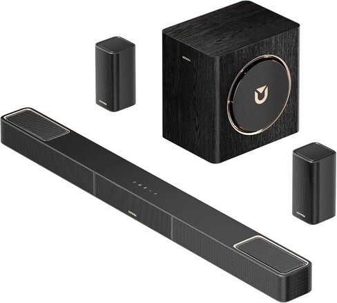 نظام صوت محيطي لاسلكي ULTIMEA Skywave X50 5.1.4ch للتلفزيون، شريط صوت احترافي 760 وات مع Dolby Atmos، 2 مكبرات صوت محيطية لاسلكية ومضخم صوت 8 بوصات، مضخم GaN، تمرير 4K HDR، HDMI eARC in Kuwait