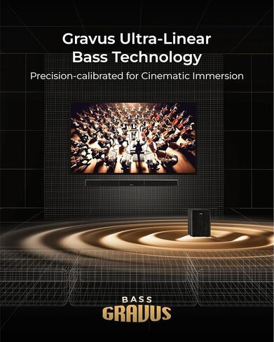 نظام صوت محيطي لاسلكي ULTIMEA Skywave X50 5.1.4ch للتلفزيون، شريط صوت احترافي 760 وات مع Dolby Atmos، 2 مكبرات صوت محيطية لاسلكية ومضخم صوت 8 بوصات، مضخم GaN، تمرير 4K HDR، HDMI eARC in Kuwait