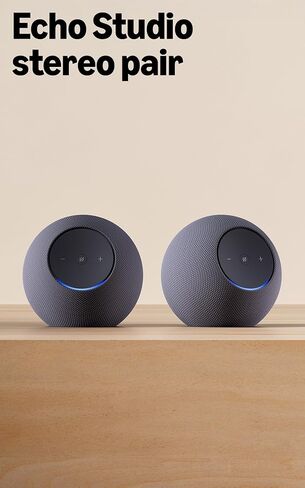 Amazon Echo Studio (أحدث طراز)، تصميم مضغوط، صوت مكاني غامر وDolby Atmos، مع Alexa+ Early Access، Graphite in Kuwait
