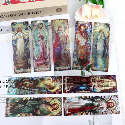 Dragon Stained Glass Transparent Bookmark - Wxiben 10 Pcs Fantastic Transparent PVC Bookmark Cool Dragon Floral Book Mark Page Clips Gifts for Women Men Book Lovers Teacher Student Bookish Readers in Saudi Arabia