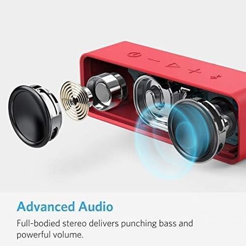 Anker Soundcore Upgraded Bluetooth Speaker with IPX5 Waterproof, Stereo Sound, 24H Playtime, Portable Wireless Speaker for iPhone, Samsung and More (Black) in Saudi Arabia