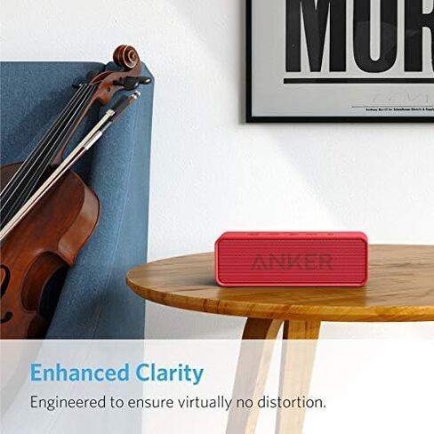 Anker Soundcore Upgraded Bluetooth Speaker with IPX5 Waterproof, Stereo Sound, 24H Playtime, Portable Wireless Speaker for iPhone, Samsung and More (Black) in Saudi Arabia