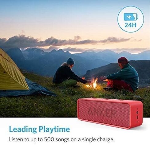 Anker Soundcore Upgraded Bluetooth Speaker with IPX5 Waterproof, Stereo Sound, 24H Playtime, Portable Wireless Speaker for iPhone, Samsung and More (Black) in Saudi Arabia