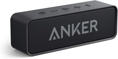 Anker Soundcore Upgraded Bluetooth Speaker with IPX5 Waterproof, Stereo Sound, 24H Playtime, Portable Wireless Speaker for iPhone, Samsung and More (Black) in Kuwait