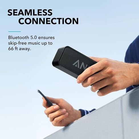 Anker Soundcore Upgraded Bluetooth Speaker with IPX5 Waterproof, Stereo Sound, 24H Playtime, Portable Wireless Speaker for iPhone, Samsung and More (Black) in Kuwait