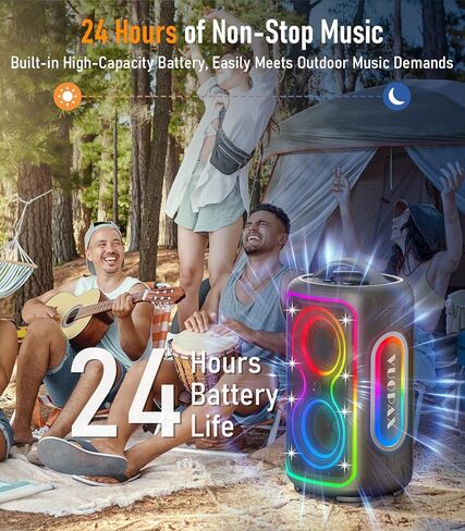 مكبر صوت بلوتوث محمول لاسلكي، مكبرات صوت للحفلات الخارجية بلوتوث مقاومة للماء IPX5، 4 بوصة 180 وات صوت عالٍ قوي مع تعزيز الجهير. وقت تشغيل يصل إلى 12 ساعة، شحن سريع، مصابيح RGB، TWS (برتقالي) in Kuwait