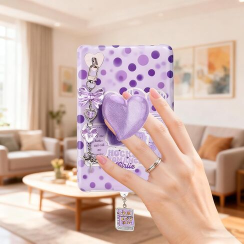3 Pcs Cute Charms Set for Kindle Charms, Including Dust Plug Charm Type C/USB C, Heart Grip Holder, Bling for Kindle Accessories, Compatible for Kindle Paperwhite 11th 12th Generation (Purple) in Saudi Arabia