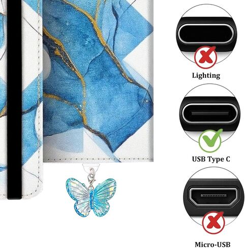 Butterfly Charm Set for Kindle,Cute Type-C Dust Plug for Kindle Paperwhite 11th/12th Gen, Sparkling Bow Star Keychain with Heart Sticker, Fairycore Accessories for Kindle Readers (Purple) in Saudi Arabia