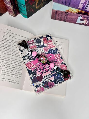 6 قطع حشوات غطاء خلفي شفاف مقاس 6.8 × 4.8 بوصة متوافقة مع ورق Kindle باللون الأبيض من 11 إلى 12 لون ناعم مع حزام من السيليكون المطرز، ملحقات لقارئ Kindle الإلكتروني in Kuwait