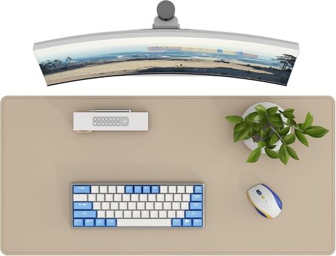 Dawntreres Desk Mat Protector ، Pu Leather Captop Pad ، Non Slip ، 23.6 "× 13.8" وسادة الماوس الكبيرة وحصيرة لوحة المفاتيح ، وسادة كتابة مقاومة للماء للمكتب والمنزل (أسود) in Saudi Arabia