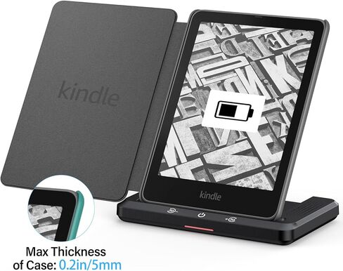 Wireless Charging Dock with Speaker for Audiobook, Wireless Charger Compatible with Kindle Paperwhite Signature Editions (2022 & 2024 Releases) and Kindle Colorsoft Signature Edition, iPhone, Samsung in Saudi Arabia