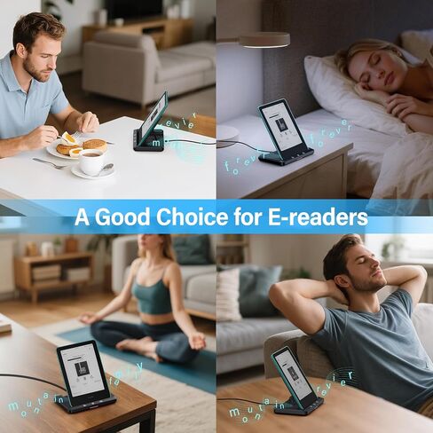 Wireless Charging Dock with Speaker for Audiobook, Wireless Charger Compatible with Kindle Paperwhite Signature Editions (2022 & 2024 Releases) and Kindle Colorsoft Signature Edition, iPhone, Samsung in Saudi Arabia