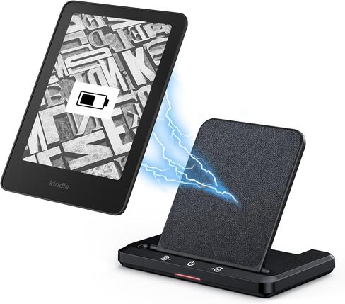Wireless Charging Dock with Speaker for Audiobook, Wireless Charger Compatible with Kindle Paperwhite Signature Editions (2022 & 2024 Releases) and Kindle Colorsoft Signature Edition, iPhone, Samsung in Saudi Arabia