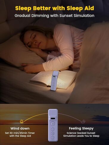 Glocusent 14 LED Book Light for Reading in Bed, USB-C Rechargeable | Eye-Caring Clip On Book Light, 3 Colors & 5 Brightness, USB-C Charging, Bed Reading, Auto-Off Timer, Travel Lock, Book Lovers in Saudi Arabia