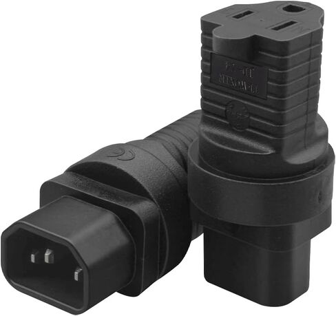 2 قطعة IEC320 C14 إلى 5-15R قابس مهايئ الطاقة، موصل تأريض قياسي أمريكي ثلاثي الشق، 125 فولت 15 أمبير، للكمبيوتر والخادم والإلكترونيات in Kuwait