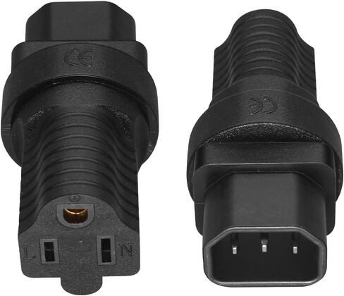 2 قطعة IEC320 C14 إلى 5-15R قابس مهايئ الطاقة، موصل تأريض قياسي أمريكي ثلاثي الشق، 125 فولت 15 أمبير، للكمبيوتر والخادم والإلكترونيات in Kuwait