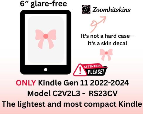 ZOOMHITSKINS Skin Compatible with Kindle 6-inch 11th Gen (2022-2024) Full Wrap - White Green Checkered Delicate Flower Daisy Cute, Protective, Unique Vinyl Decal Cover, Easy to Apply, Made in The USA in Saudi Arabia