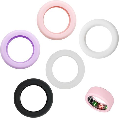 5pcs Smart Ring Cover Silicone Rings Protector for Gym,Compatible with RingConn Gen 2 & Oura Ring Gen 4,Anti-Scratch Elastic Silicone Case(S for Size 5-10,M for Size 11-13) Black in Kuwait
