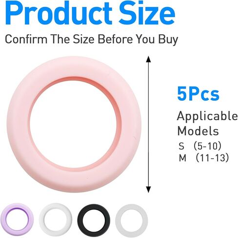 5pcs Smart Ring Cover Silicone Rings Protector for Gym,Compatible with RingConn Gen 2 & Oura Ring Gen 4,Anti-Scratch Elastic Silicone Case(S for Size 5-10,M for Size 11-13) Black in Kuwait