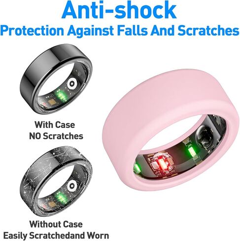 5pcs Smart Ring Cover Silicone Rings Protector for Gym,Compatible with RingConn Gen 2 & Oura Ring Gen 4,Anti-Scratch Elastic Silicone Case(S for Size 5-10,M for Size 11-13) Black in Kuwait