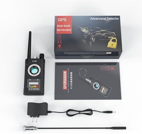 Hidden Camera Detector, Anti Spy RF Signal Detector & GPS Tracker Finder, Portable Bug Detector Device for GPS Locator/AirTag, Wireless Listening Device Scanner for Travel, Hotel, Car, Home Black in Saudi Arabia