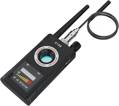 Hidden Camera Detector, Anti Spy RF Signal Detector & GPS Tracker Finder, Portable Bug Detector Device for GPS Locator/AirTag, Wireless Listening Device Scanner for Travel, Hotel, Car, Home Black in Saudi Arabia