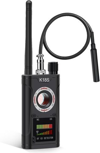 Hidden Camera Detector, Anti Spy RF Signal Detector & GPS Tracker Finder, Portable Bug Detector Device for GPS Locator/AirTag, Wireless Listening Device Scanner for Travel, Hotel, Car, Home Black in Saudi Arabia