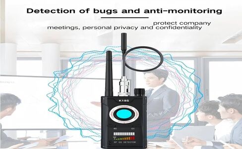 Hidden Camera Detector, Anti Spy RF Signal Detector & GPS Tracker Finder, Portable Bug Detector Device for GPS Locator/AirTag, Wireless Listening Device Scanner for Travel, Hotel, Car, Home Black in Saudi Arabia