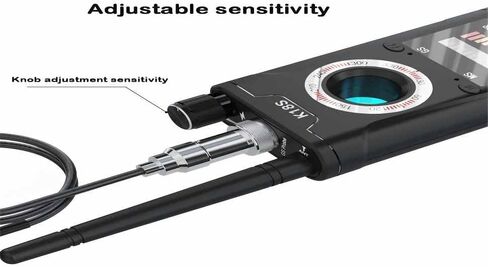 Hidden Camera Detector, Anti Spy RF Signal Detector & GPS Tracker Finder, Portable Bug Detector Device for GPS Locator/AirTag, Wireless Listening Device Scanner for Travel, Hotel, Car, Home Black in Saudi Arabia