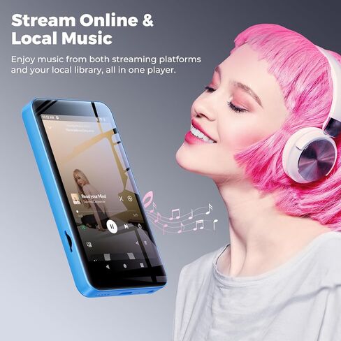 مشغل MP3 innioasis سعة 160 جيجابايت مع بلوتوث وواي فاي، مشغل MP3 مع Spotify، Spotify Kids، Pandora، Play Store، تطبيق Parental Manager، Calm، مشغل موسيقى MP4 بشاشة لمس كاملة 4 بوصات عالية الدقة للأطفال (أسود) in Kuwait