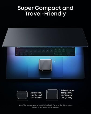 شاحن Anker Prime، كتلة شاحن USB C GaN مدمجة 3 منافذ بقدرة 160 وات، شاشة ذكية وتحكم باللمس، شحن بحد أقصى 140 وات عبر أي منفذ واحد، لأجهزة MacBook، والكمبيوتر المحمول، وسلسلة iPhone 17/16/15، وiPad (بدون بطارية) in Kuwait