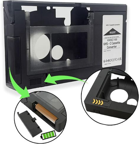 محول شريط كاسيت VHS-C لكاميرات الفيديو المزودة بمحرك مثالي لمشغل VCR ومشغل أشرطة الفيديو وVHS للتحويل الرقمي in Kuwait