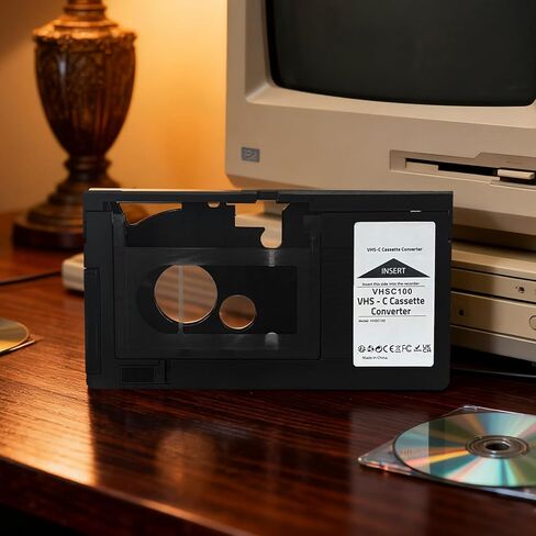 محول شريط كاسيت VHS-C لكاميرات الفيديو المزودة بمحرك مثالي لمشغل VCR ومشغل أشرطة الفيديو وVHS للتحويل الرقمي in Kuwait