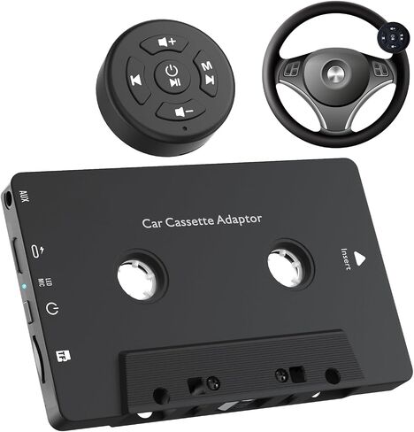 Car Audio Bluetooth 5.1 Cassette Receiver, Cassette Bluetooth Adapter for Car Tape Player, Wireless Cassette Aux Adapter with Hands-Free Calling, Compatibility with Smartphones, Tablets, MP3, TF Card in Saudi Arabia